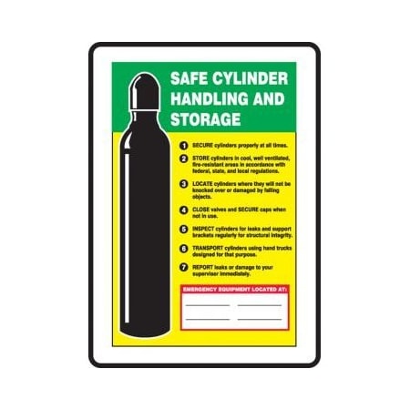 SAFETY SIGN SAFE CYLINDER HANDLING MCPG506XP